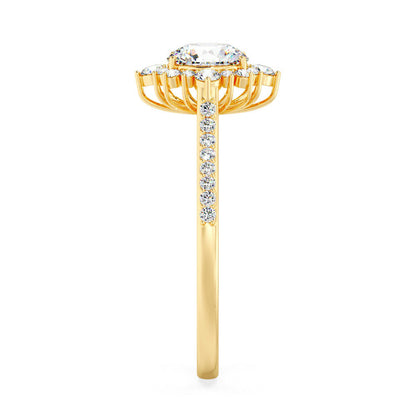 Marquise Shaped Three Stone Lab Grown Diamond Engagement Ring