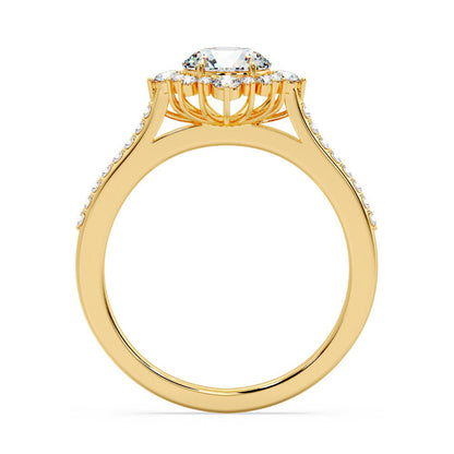 Marquise Shaped Three Stone Lab Grown Diamond Engagement Ring