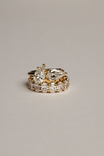 0.25 TCW Round Shaped Half Eternity Lab Grown Diamond Wedding Band