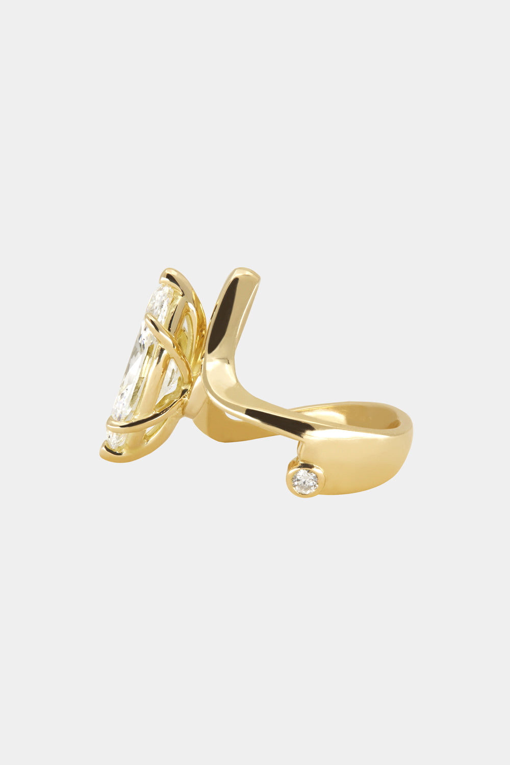 Marquise Shaped Three Stone Lab Grown Diamond Engagement Ring