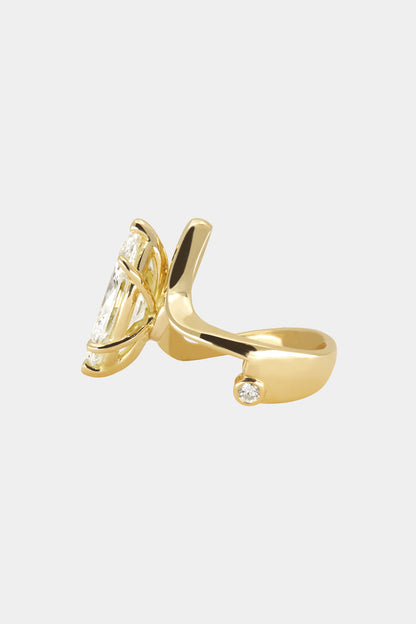 Marquise Shaped Three Stone Lab Grown Diamond Engagement Ring