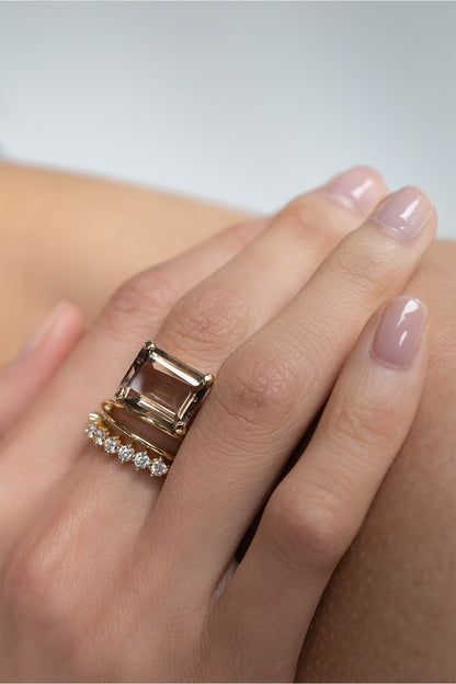 0.25 TCW Round Shaped Half Eternity Lab Grown Diamond Wedding Band