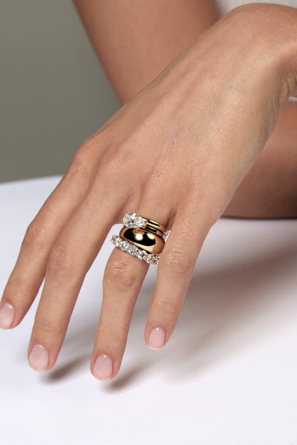 Marquise Shaped Three Stone Lab Grown Diamond Engagement Ring