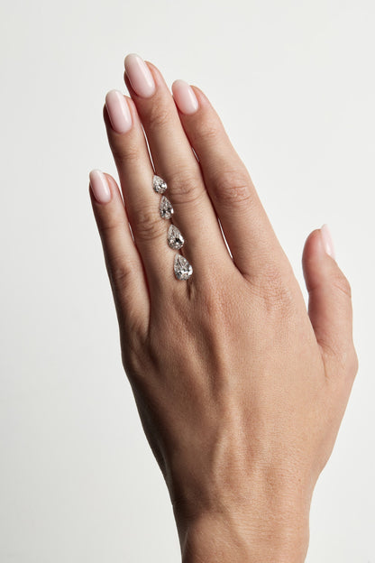 Marquise Shaped Three Stone Lab Grown Diamond Engagement Ring