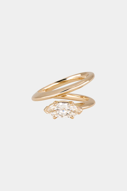 Marquise Shaped Three Stone Lab Grown Diamond Engagement Ring