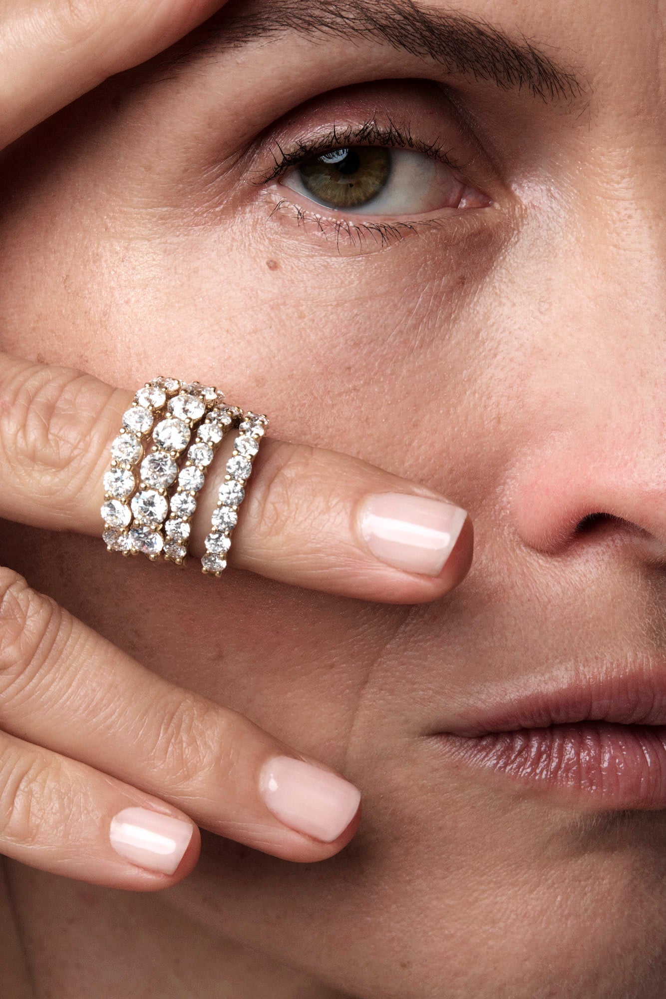 0.25 TCW Round Shaped Half Eternity Lab Grown Diamond Wedding Band