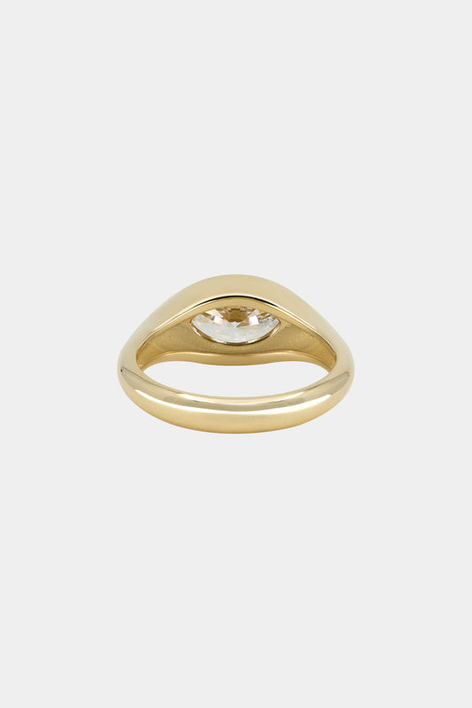 Marquise Shaped Three Stone Lab Grown Diamond Engagement Ring