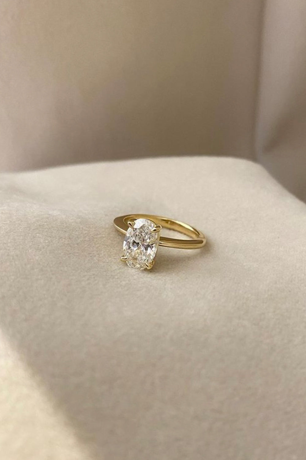 Marquise Shaped Three Stone Lab Grown Diamond Engagement Ring