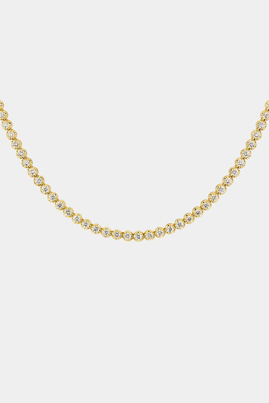 8.5 TCW Round Moissanite Diamond Claw Tennis Necklace