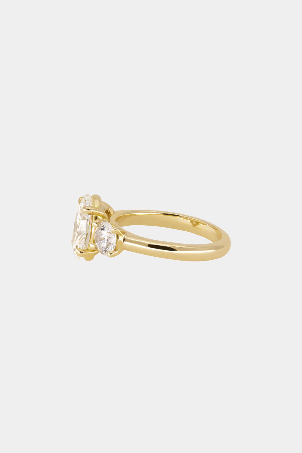 Marquise Shaped Three Stone Lab Grown Diamond Engagement Ring