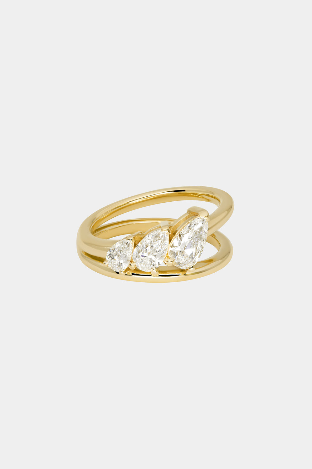 Marquise Shaped Three Stone Lab Grown Diamond Engagement Ring