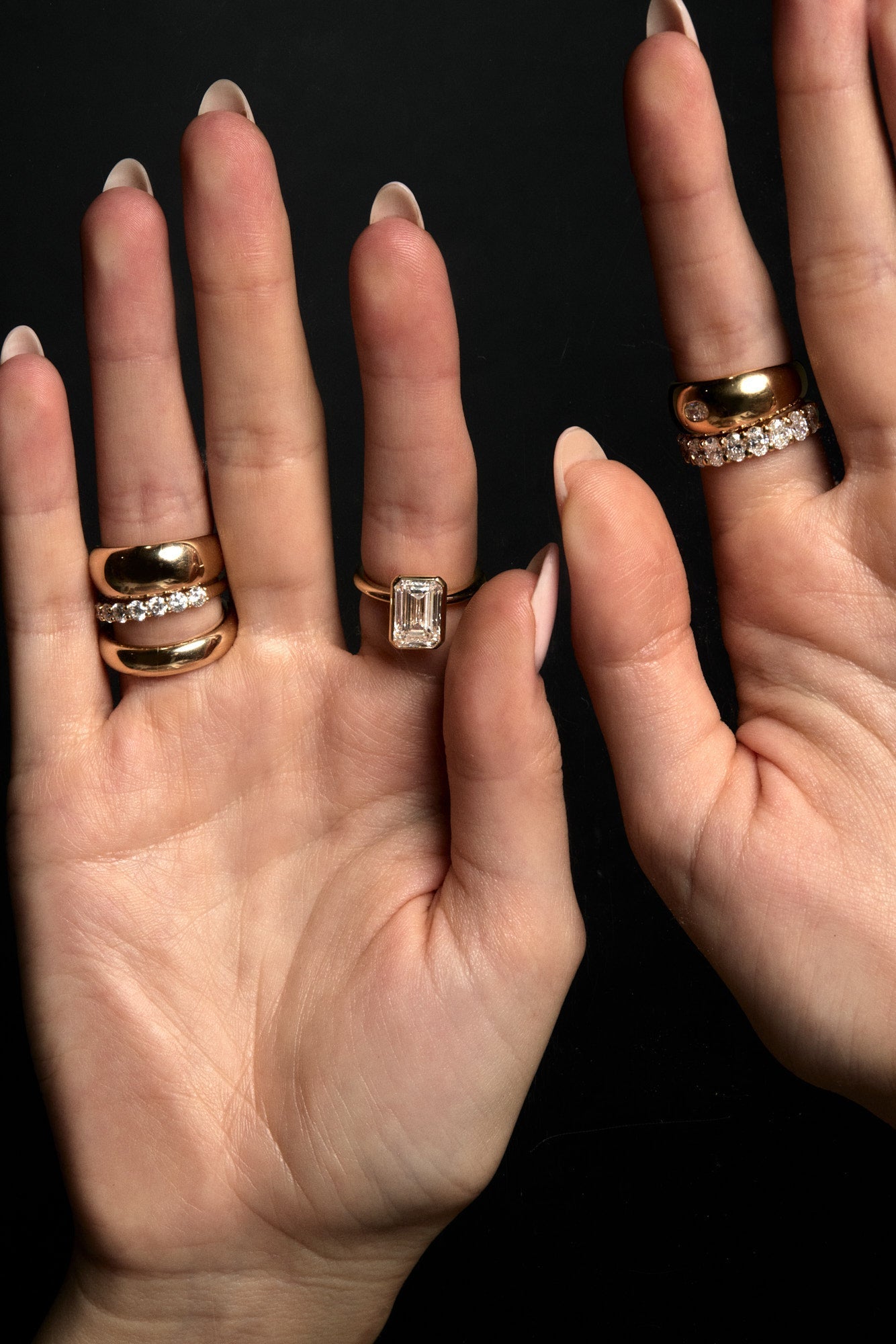 Marquise Shaped Three Stone Lab Grown Diamond Engagement Ring