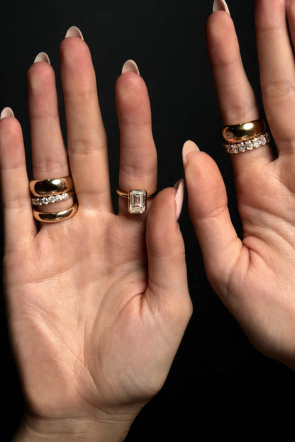 Marquise Shaped Three Stone Lab Grown Diamond Engagement Ring