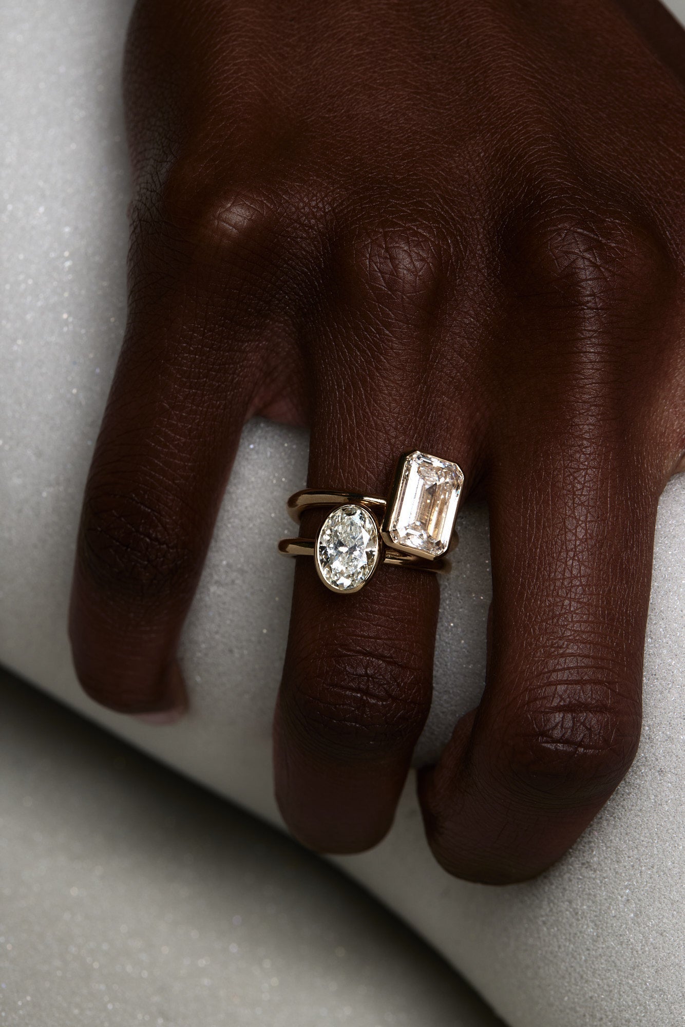 Marquise Shaped Three Stone Lab Grown Diamond Engagement Ring