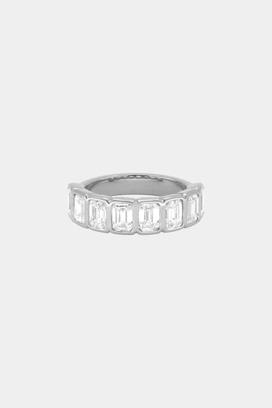 0.25 TCW Round Shaped Half Eternity Lab Grown Diamond Wedding Band