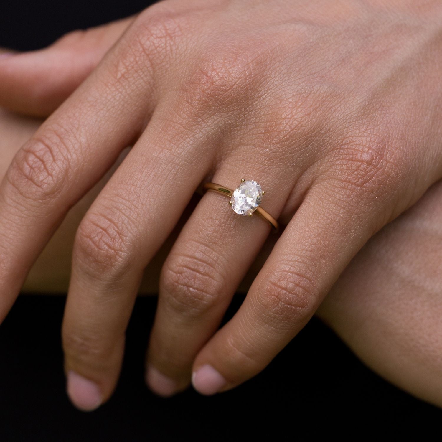 Marquise Shaped Three Stone Lab Grown Diamond Engagement Ring