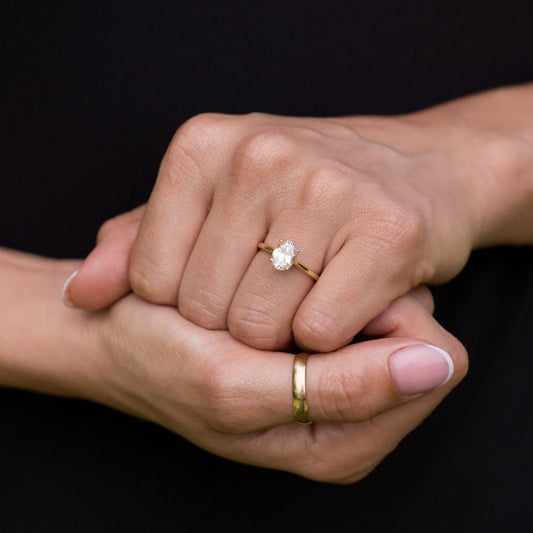 Marquise Shaped Three Stone Lab Grown Diamond Engagement Ring