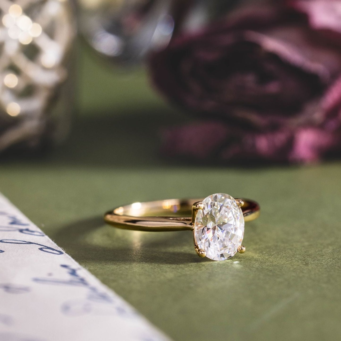 Marquise Shaped Three Stone Lab Grown Diamond Engagement Ring