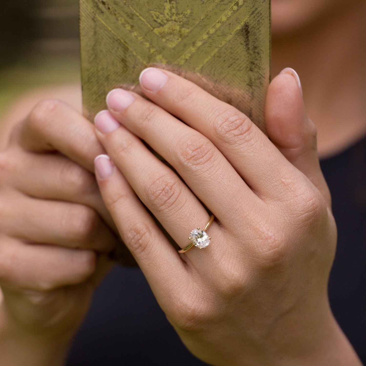 Marquise Shaped Three Stone Lab Grown Diamond Engagement Ring