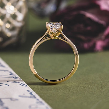 Marquise Shaped Three Stone Lab Grown Diamond Engagement Ring