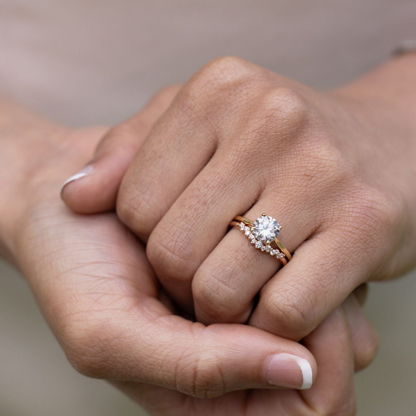 Marquise Shaped Three Stone Lab Grown Diamond Engagement Ring