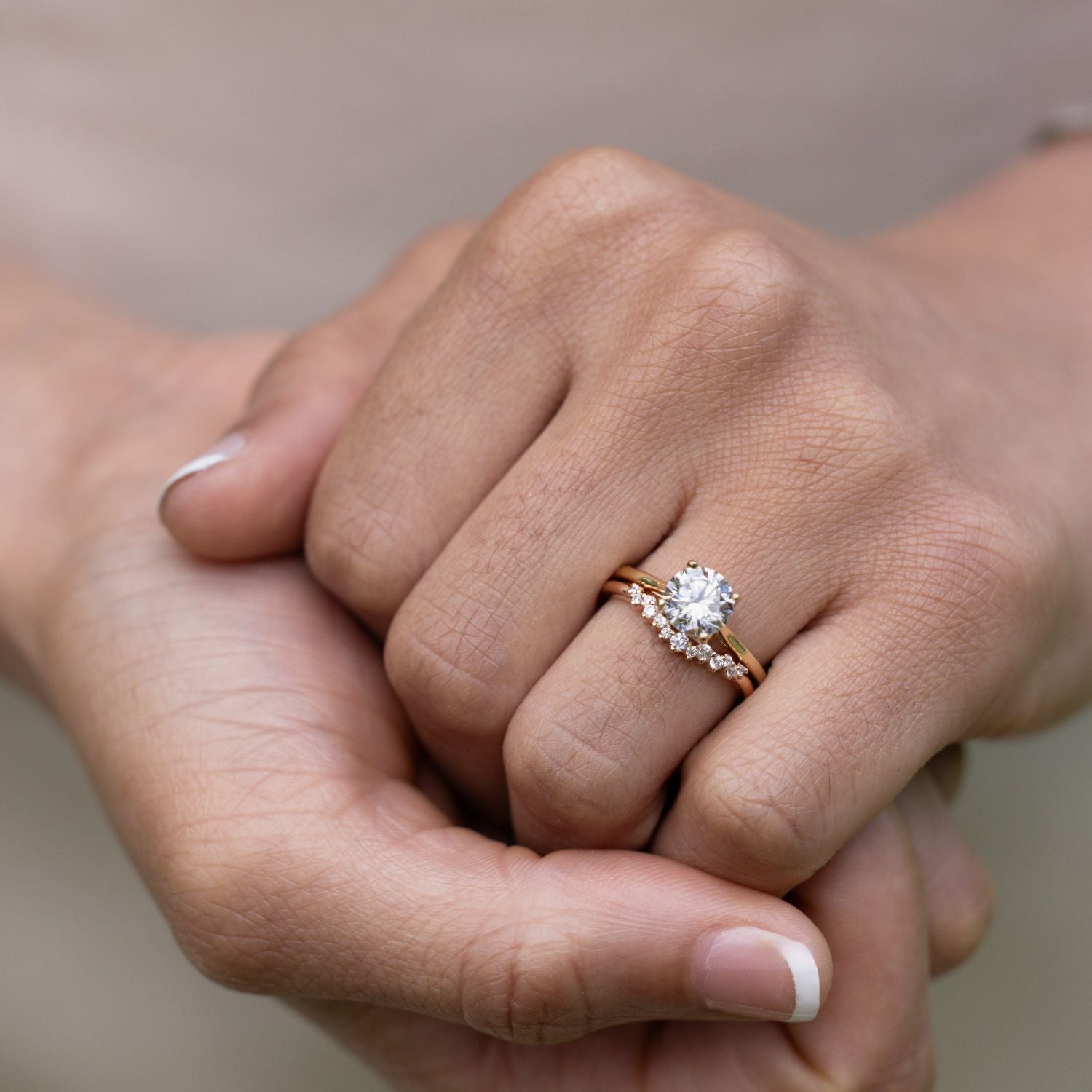Marquise Shaped Three Stone Lab Grown Diamond Engagement Ring