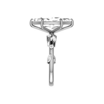 Marquise Shaped Three Stone Lab Grown Diamond Engagement Ring