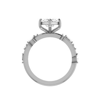 Marquise Shaped Three Stone Lab Grown Diamond Engagement Ring