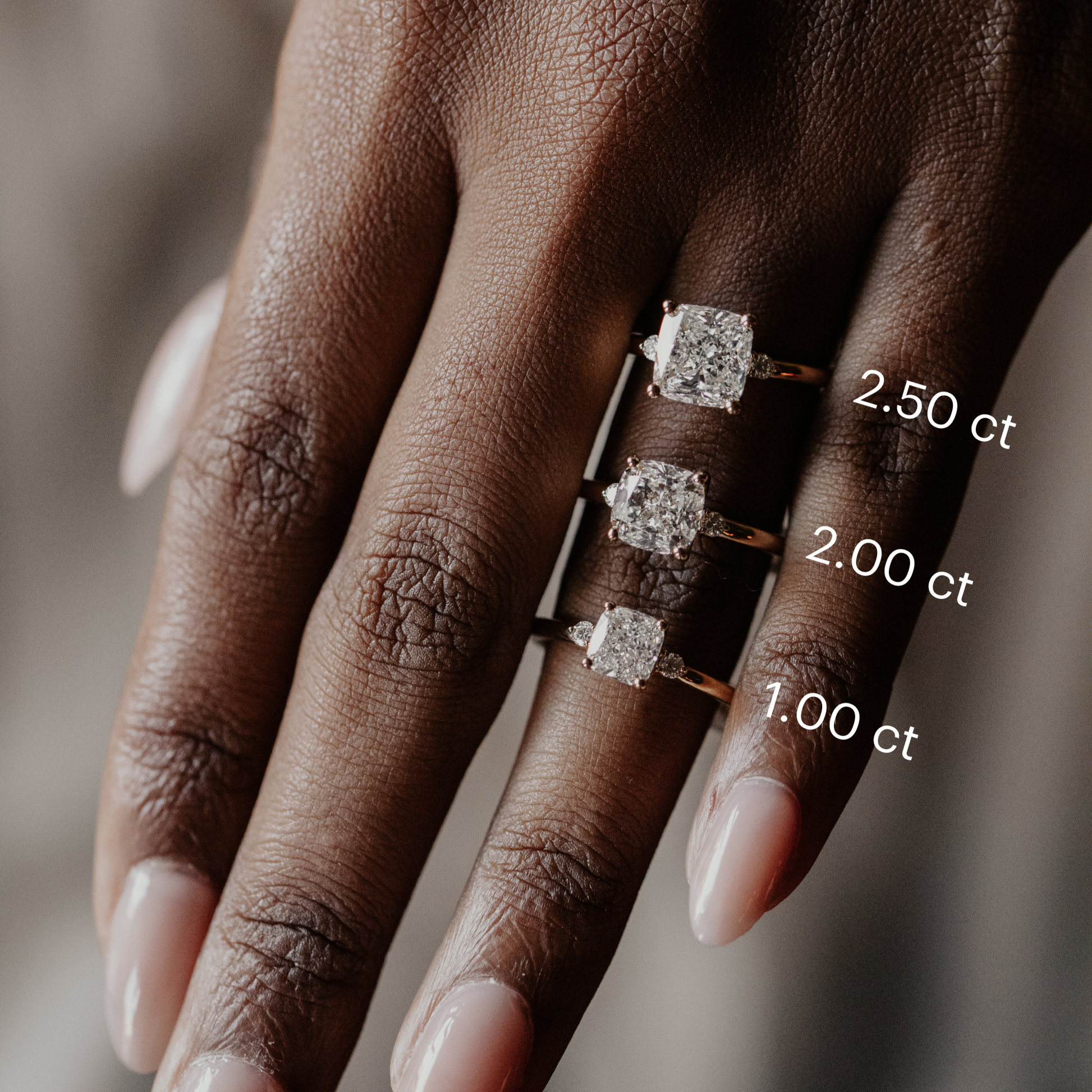 Marquise Shaped Three Stone Lab Grown Diamond Engagement Ring