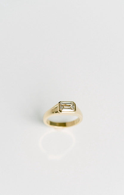 Marquise Shaped Three Stone Lab Grown Diamond Engagement Ring