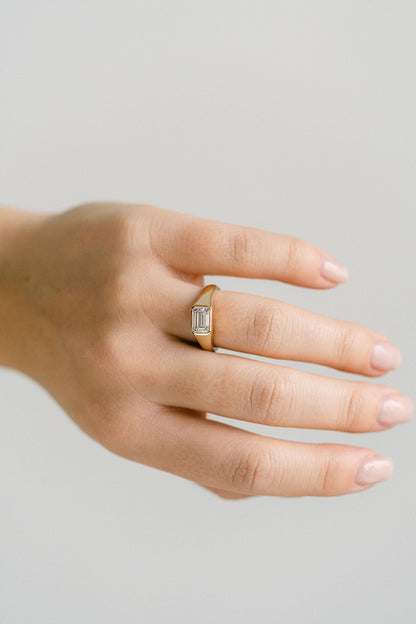 Marquise Shaped Three Stone Lab Grown Diamond Engagement Ring