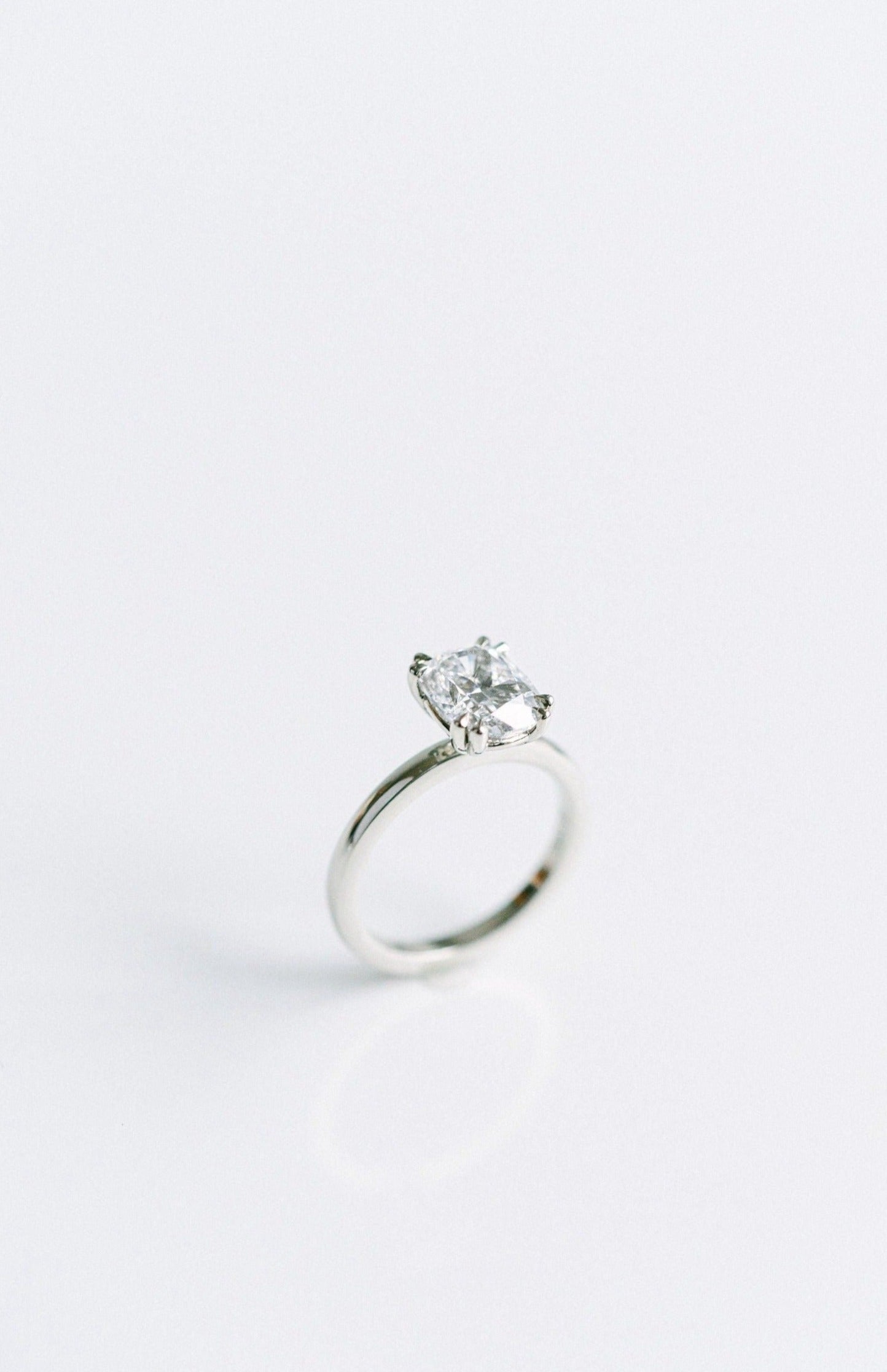 Marquise Shaped Three Stone Lab Grown Diamond Engagement Ring
