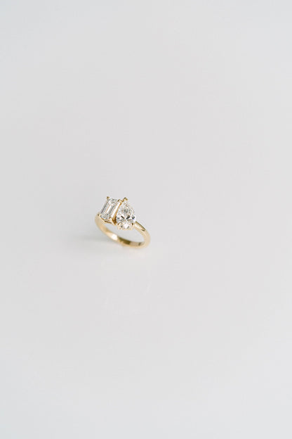 Marquise Shaped Three Stone Lab Grown Diamond Engagement Ring