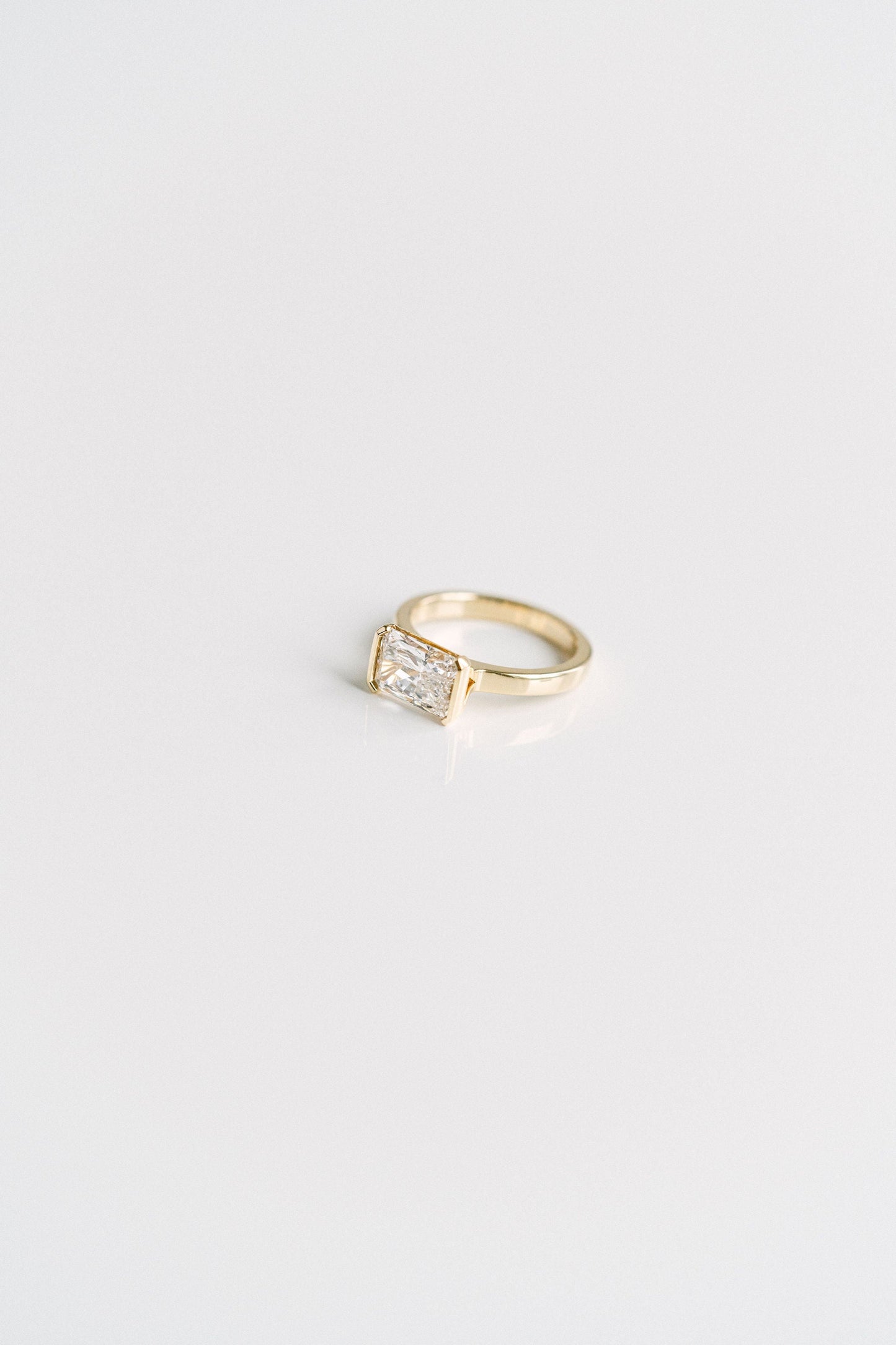 Marquise Shaped Three Stone Lab Grown Diamond Engagement Ring