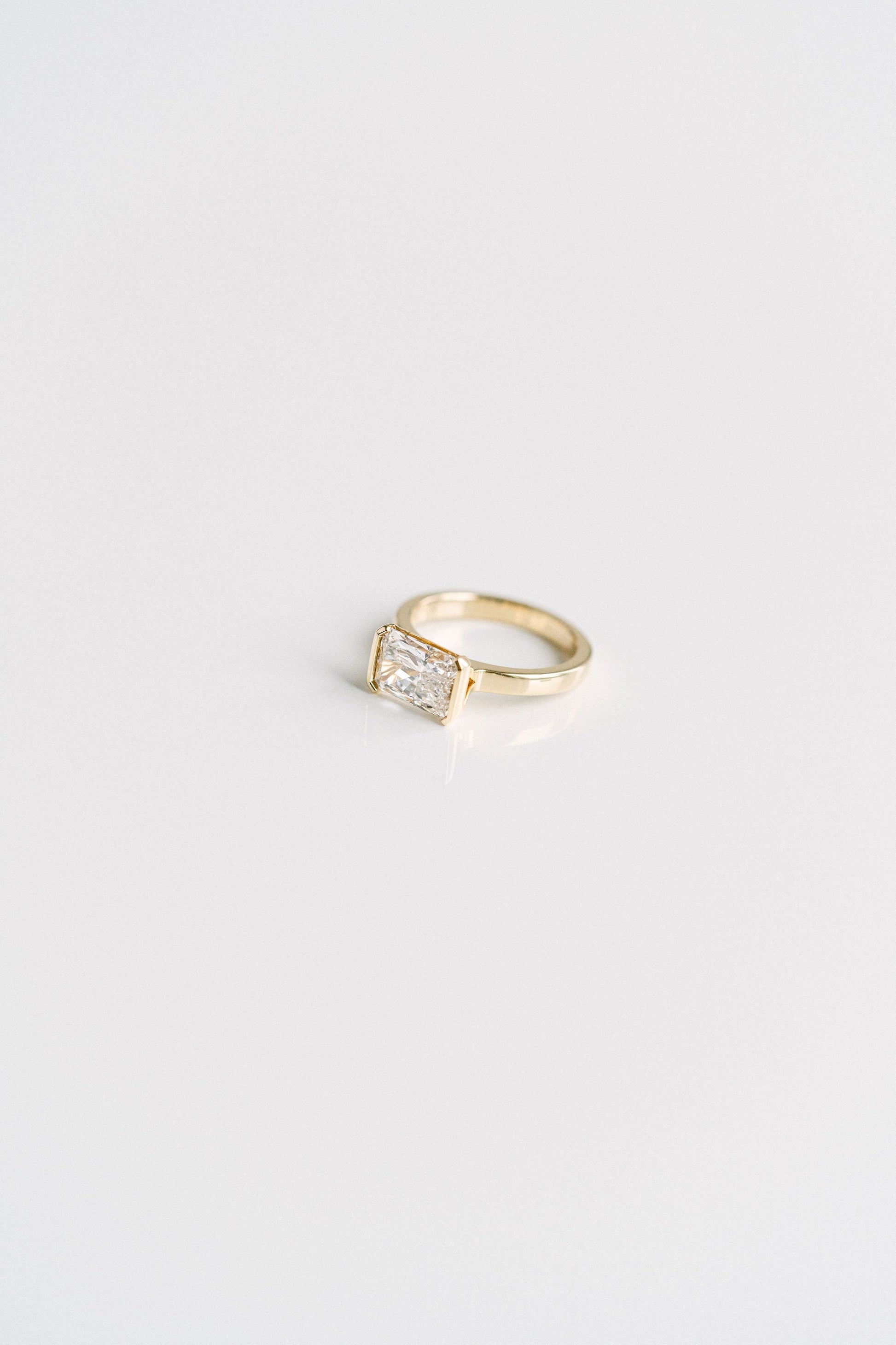 Marquise Shaped Three Stone Lab Grown Diamond Engagement Ring