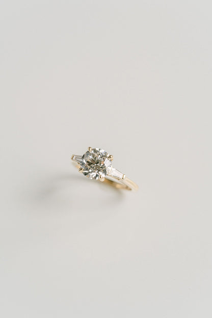 Marquise Shaped Three Stone Lab Grown Diamond Engagement Ring