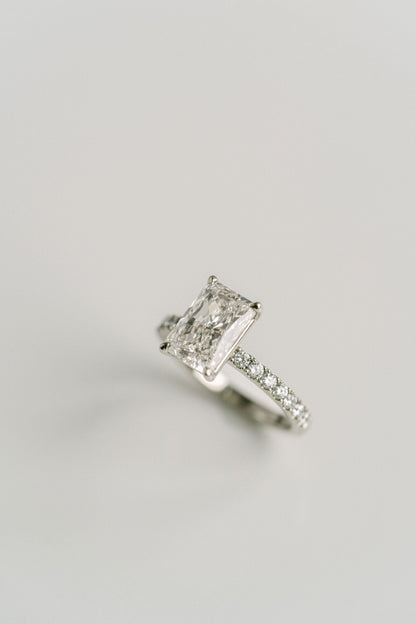 Marquise Shaped Three Stone Lab Grown Diamond Engagement Ring