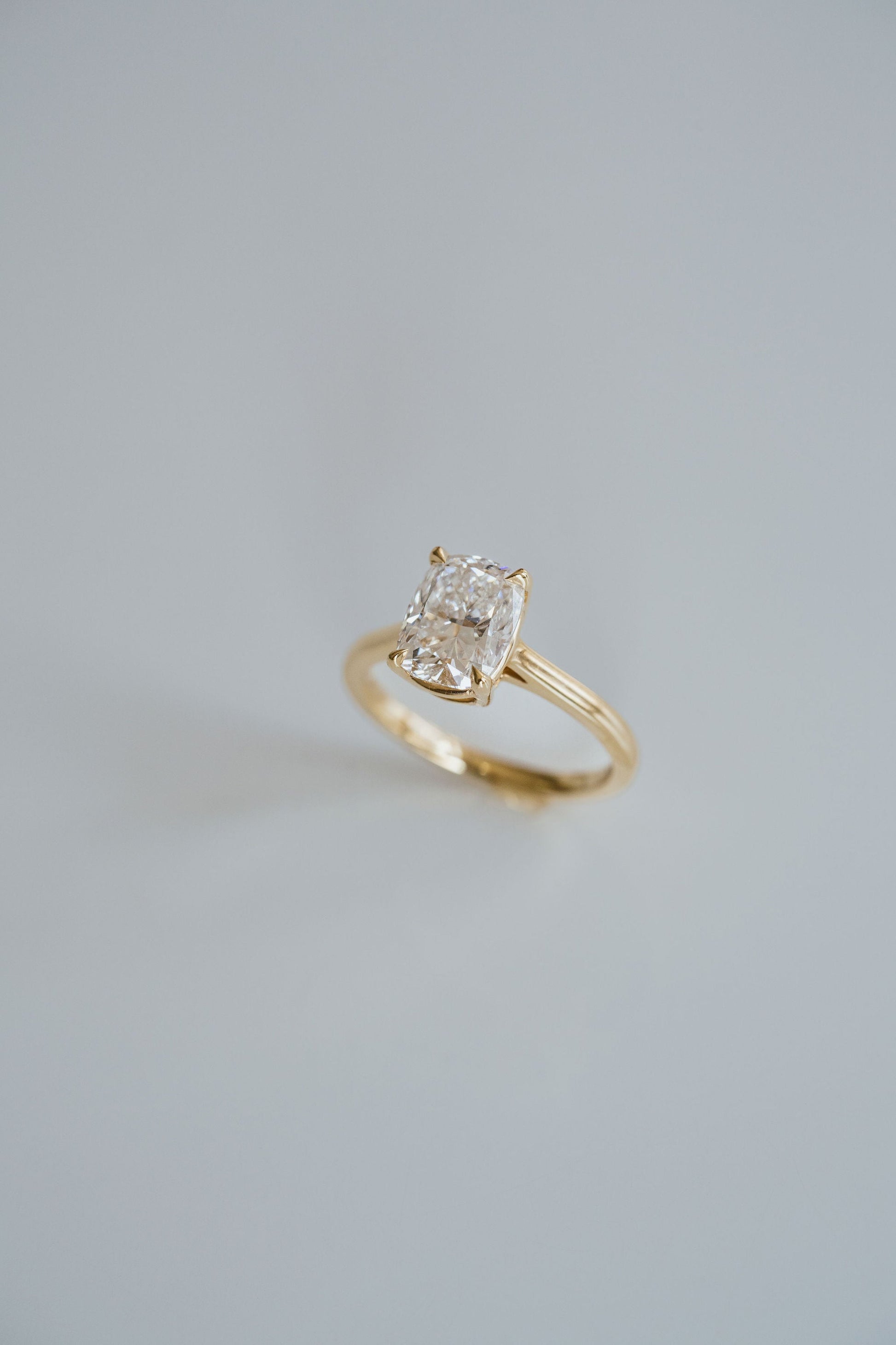Marquise Shaped Three Stone Lab Grown Diamond Engagement Ring
