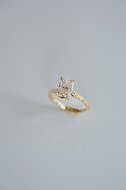 Marquise Shaped Three Stone Lab Grown Diamond Engagement Ring