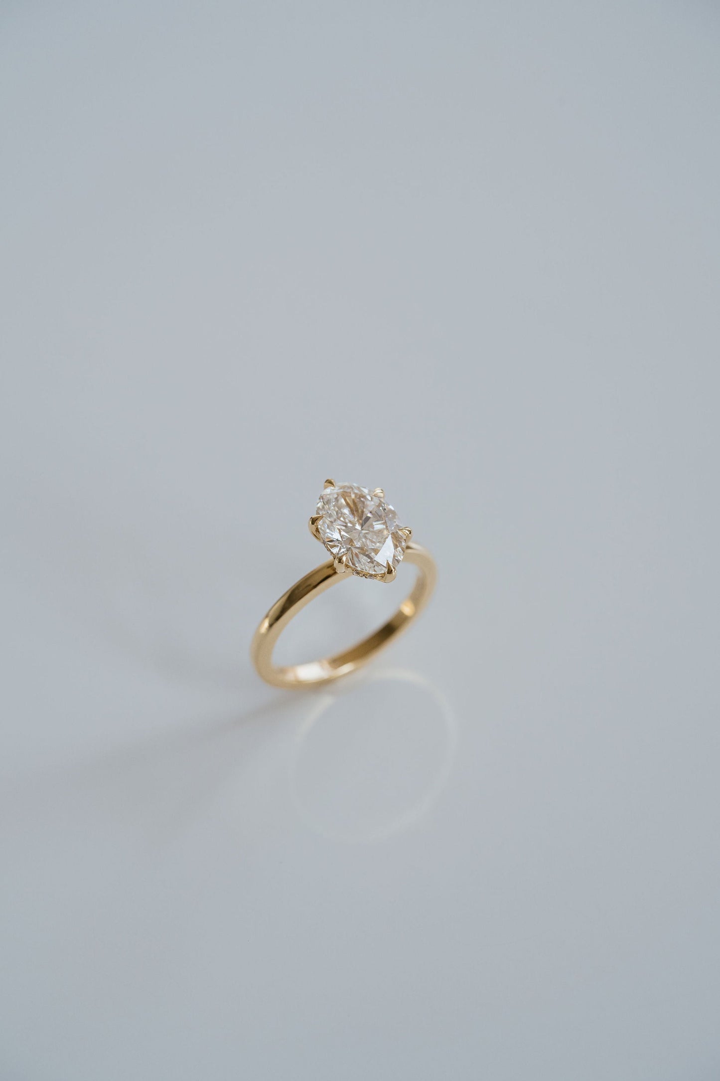 Marquise Shaped Three Stone Lab Grown Diamond Engagement Ring