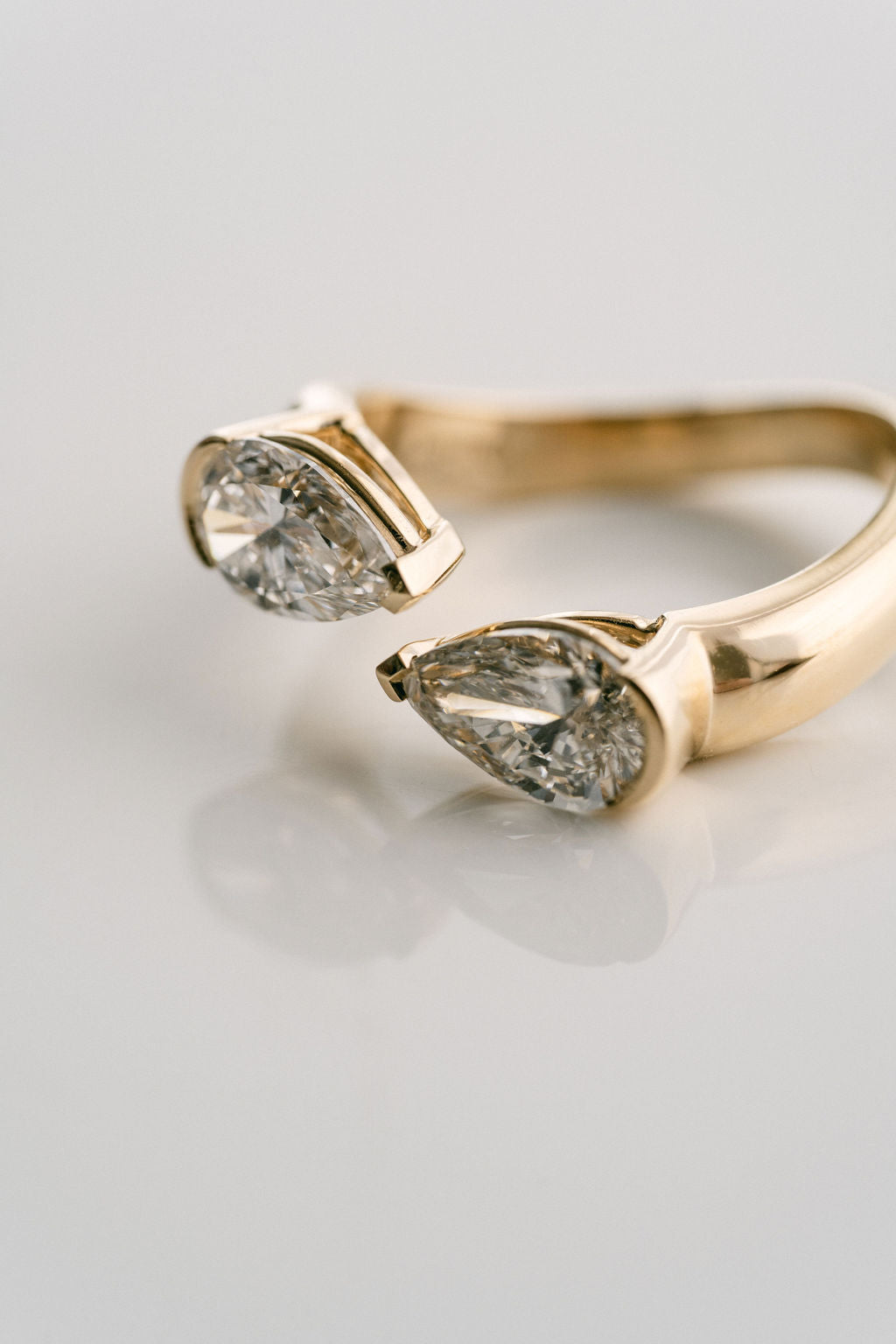 Marquise Shaped Three Stone Lab Grown Diamond Engagement Ring