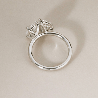 Marquise Shaped Three Stone Lab Grown Diamond Engagement Ring