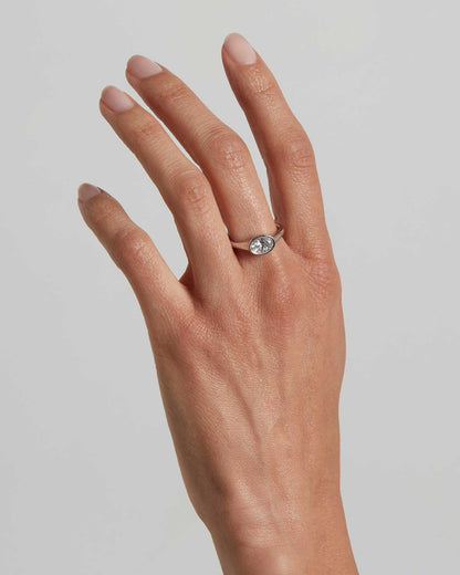 Marquise Shaped Three Stone Lab Grown Diamond Engagement Ring