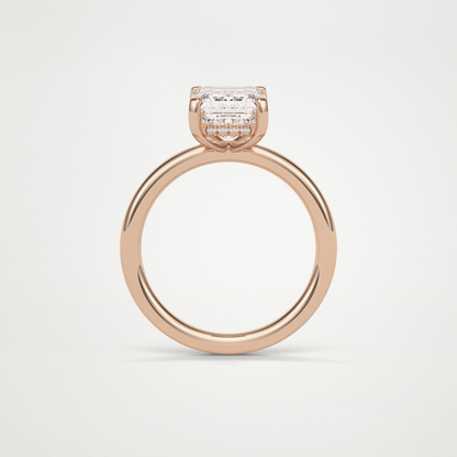 Emerald Hidden Halo Moissanite Engagement Ring – 2.3 CT Lab-Created Brilliance in 10K/14K/18K Gold