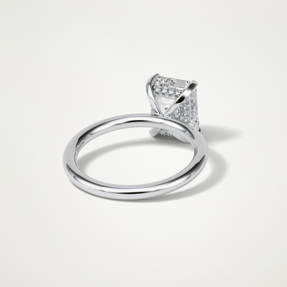 Emerald Hidden Halo Moissanite Engagement Ring – 2.3 CT Lab-Created Brilliance in 10K/14K/18K Gold