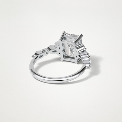 Emerald Cluster & Pave Moissanite Engagement Ring – 2.3 CT Lab-Created Brilliance in 10K/14K/18K Gold