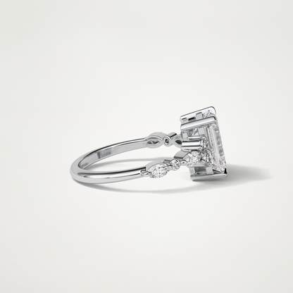 Emerald Cluster & Pave Moissanite Engagement Ring – 2.3 CT Lab-Created Brilliance in 10K/14K/18K Gold