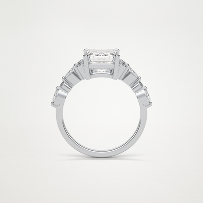 Emerald Cluster & Pave Moissanite Engagement Ring – 2.3 CT Lab-Created Brilliance in 10K/14K/18K Gold