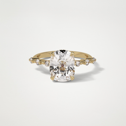 Cushion Dainty & Hidden Halo Moissanite Engagement Ring – 4 CT Lab-Created Brilliance in 10K/14K/18K Gold