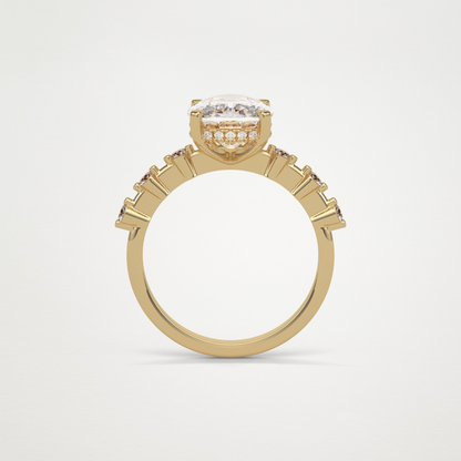 Cushion Dainty & Hidden Halo Moissanite Engagement Ring – 4 CT Lab-Created Brilliance in 10K/14K/18K Gold